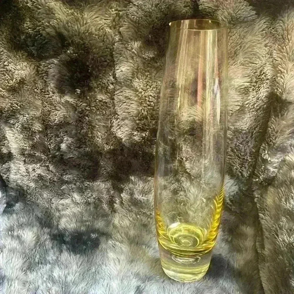 Beautiful Tall Yellow color Glass  Vase